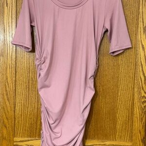 Ruched Mother Bee Maternity Dress in Dusty Pink size Medium